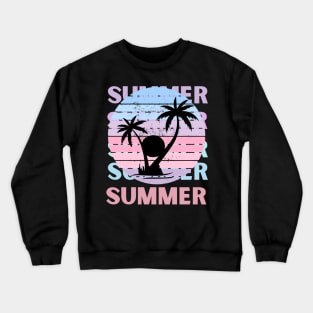Hello summer Beach summertime Adventure travel lover palm tree sun Crewneck Sweatshirt